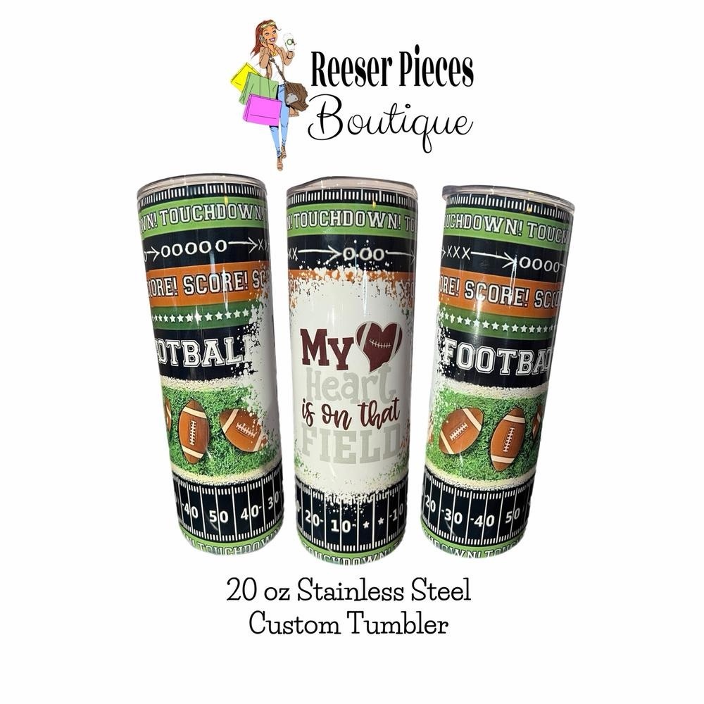 Football Themed Stainless Steel Tumbler
